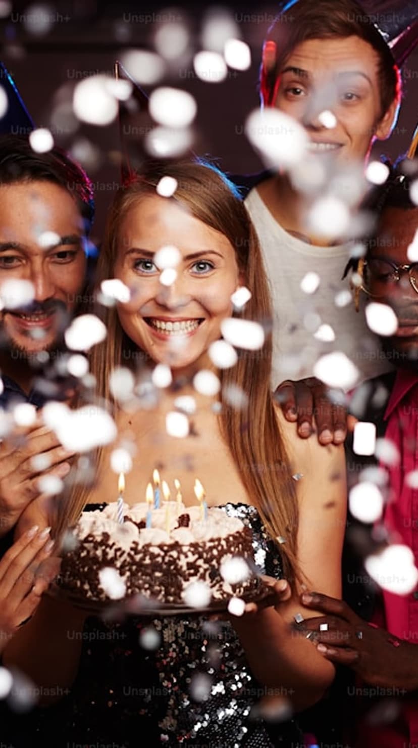 Celebration with sparkles and joy